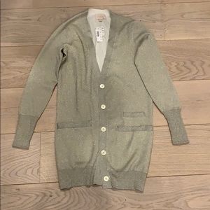 BNWT J.Crew Collection Silver Cardigan